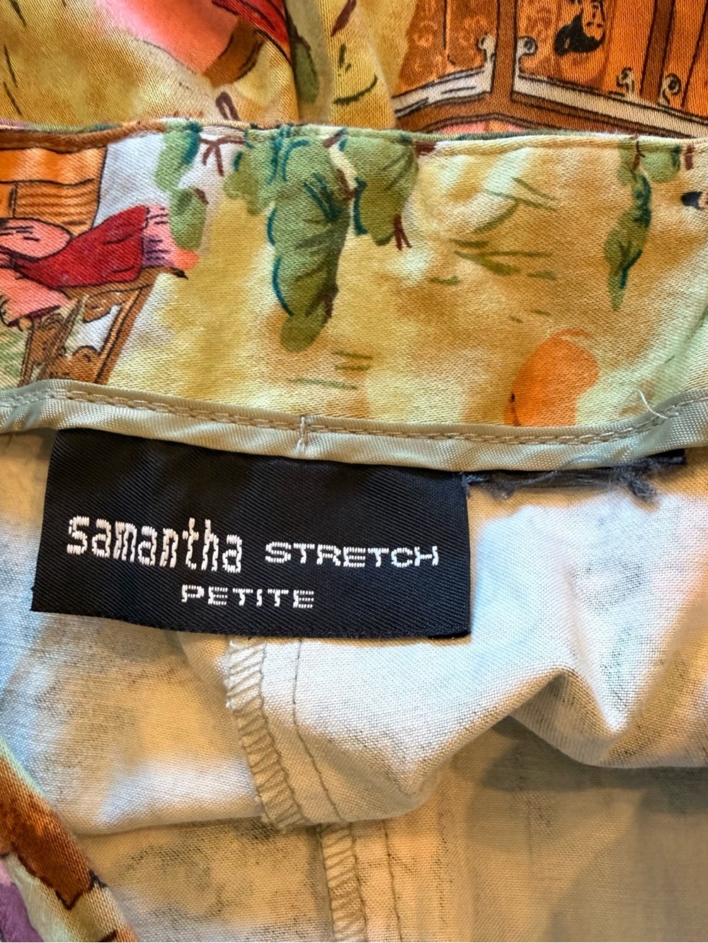 Vintage 90s Y2K Asian Capri Pants Chinoiserie Chinese Colorful Women’s Size XS - Picture 6 of 10